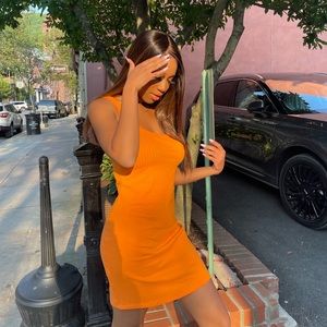 SHEIN Orange Bodycon Dress